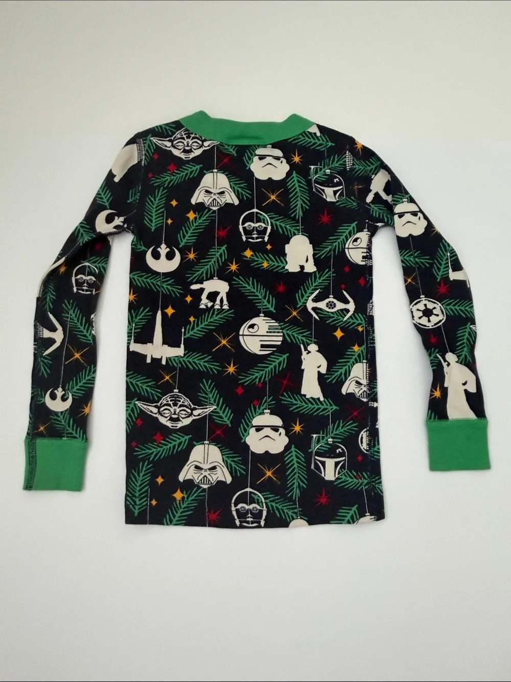 Hanna Andersson Black, Green & Cream Star Wars Christmas Kids Pajama Set